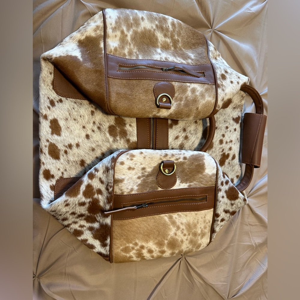 Brown and Cream Animal Print Tote Bag